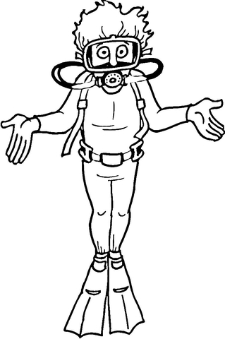 Scuba Diver Coloring Page